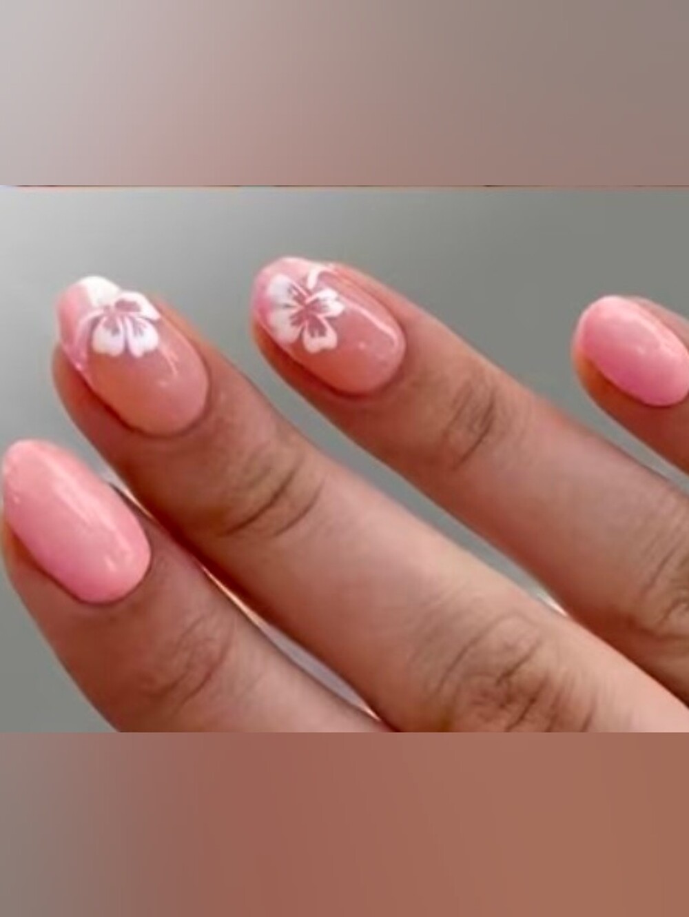 Pink Floral Press On Nails